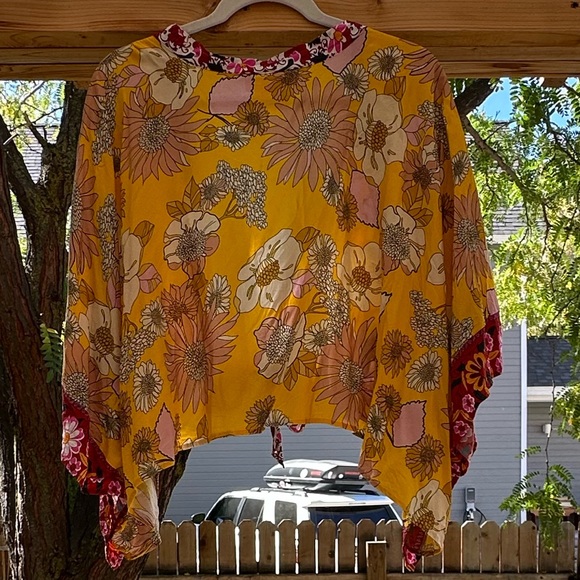 By Anthropologie Floral Vibrant Kimono OSFA - Picture 13 of 16